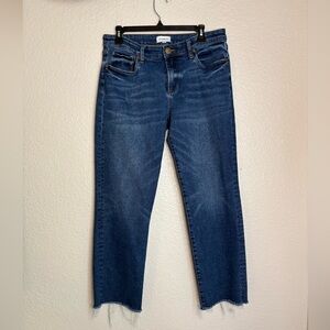 Evereve Women Jean Distressed Hem Medium Dark Wash Size 30